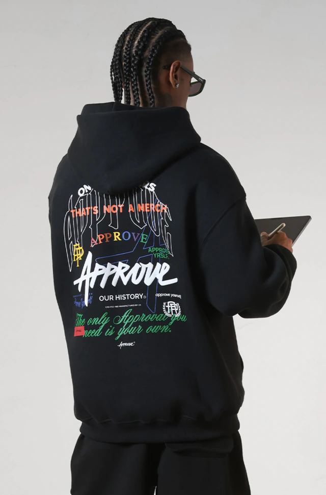 Moletom Oversized Approve Only Preto